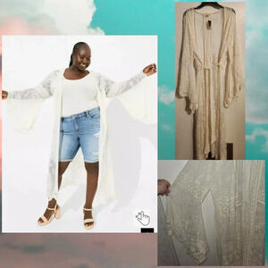 Torrid Festi Boho Lace Kimono Maxi Pristine 2 2x 18 20